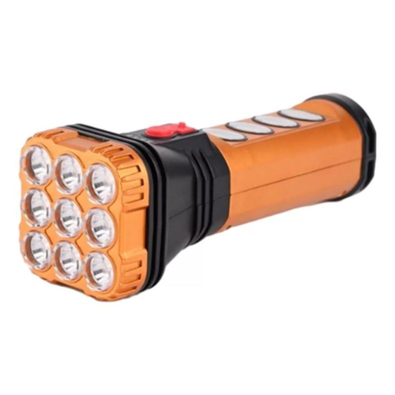 Linterna Solar Recargable Led Iluminacion Multifuncional Naranja -0