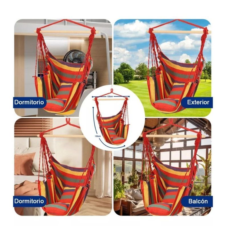 Silla Colgante Hamaca Giratoria Para Exteriores-2