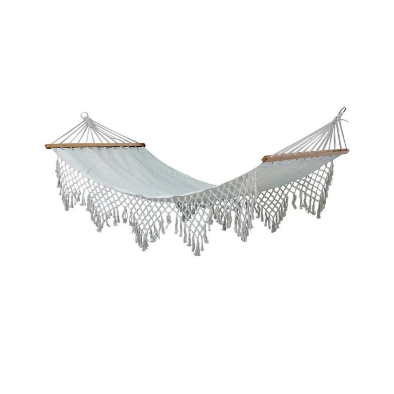 Hamaca Camping Colgante Tela Y Crochet-0