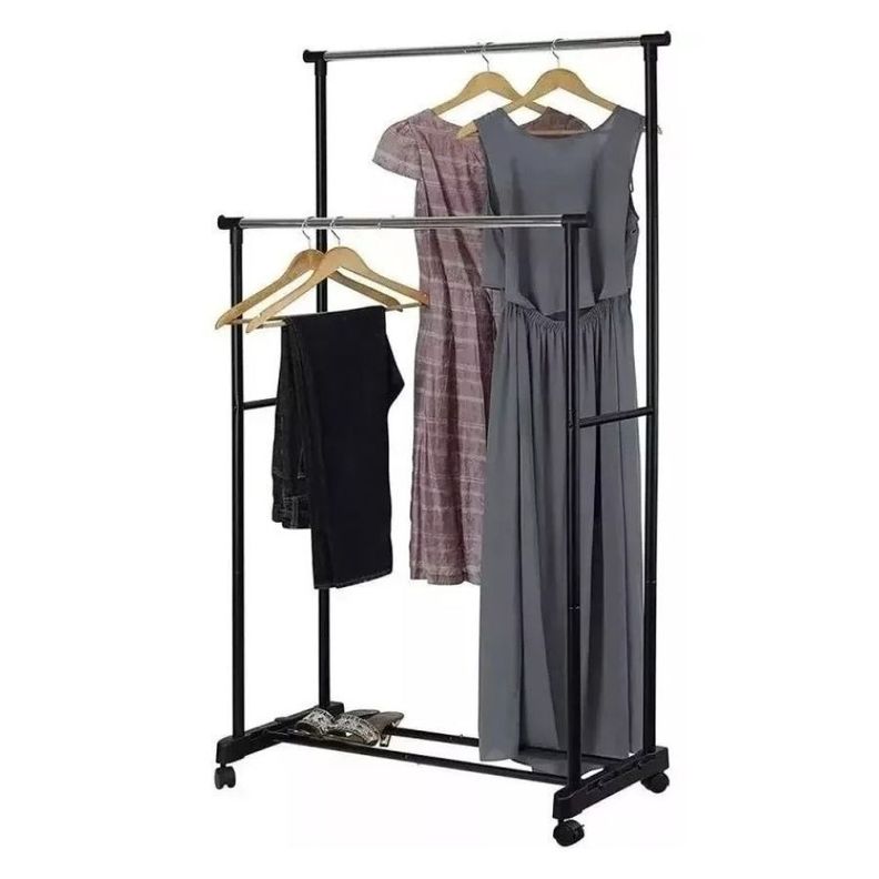 Colgador Ropa Metálico Closet Con Ruedas Perchero-0
