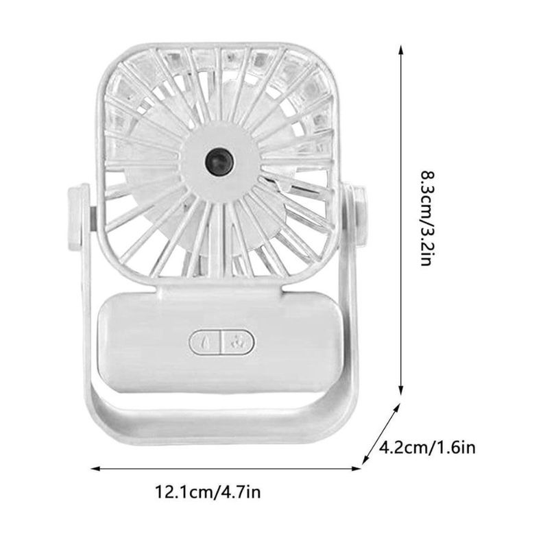 Mini Ventilador Portátil Personal Silencioso USB Recargable Blanco-2