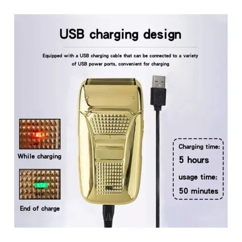 Maquina De Afeitar Eléctrica Recargable Profesional-3