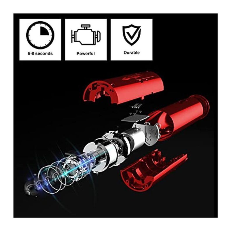 Destapador de Vinos Sacacorchos Recargable Rojo-1