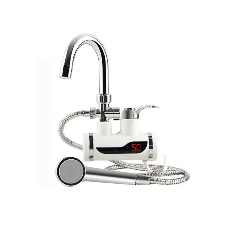 Llave Con Ducha Para Agua Caliente Eléctrica Lavaplato-0