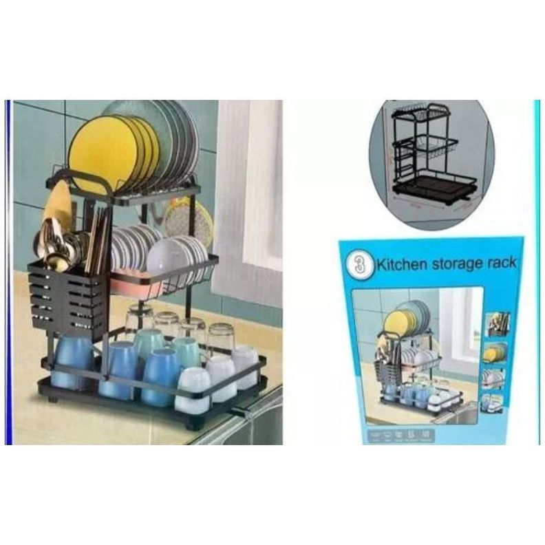 Escurridor De Platos Secador Vajillas Lozas Cocina 3 Niveles-1