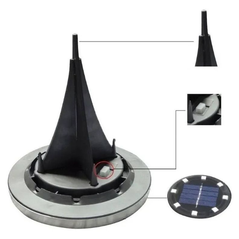 Set 4 Focos Led 8 Colores Carga Solar Para Jardín Con Estaca-2