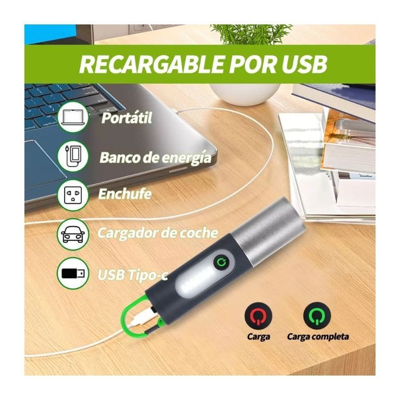 Linterna Multifunción Recargable Para Exteriores Led 800lm-3