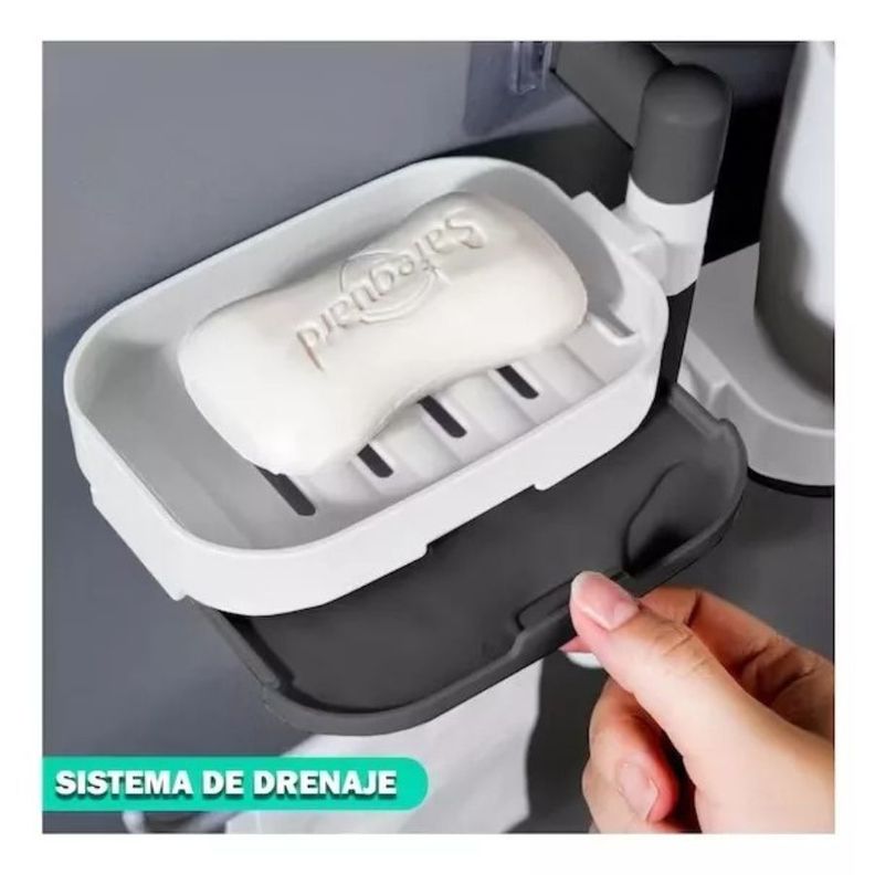 Organizador De Ducha Jabonera Toallas Giratoria-1