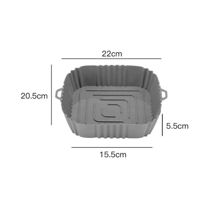 Pack 3 Bandejas Silicona Para Airfryer Freidora Aire-1