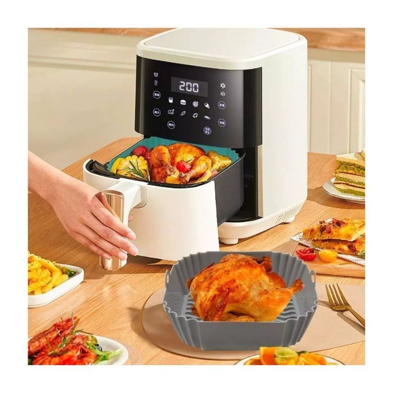 Pack 3 Bandejas Silicona Para Airfryer Freidora Aire-2