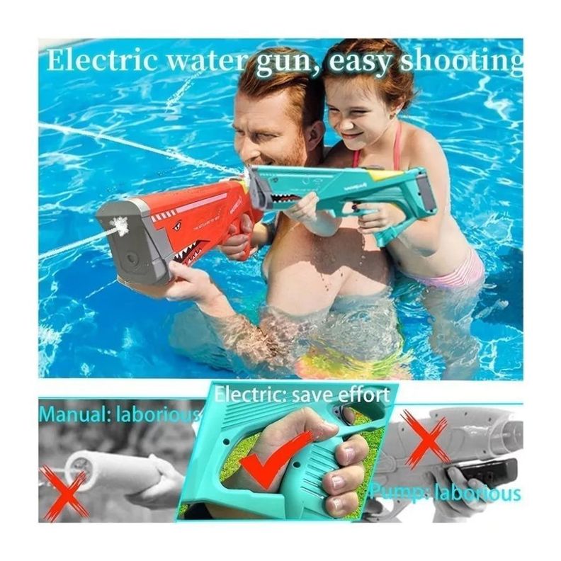 Juguete De Agua Eléctrico Blaster Para Niños Azul-3