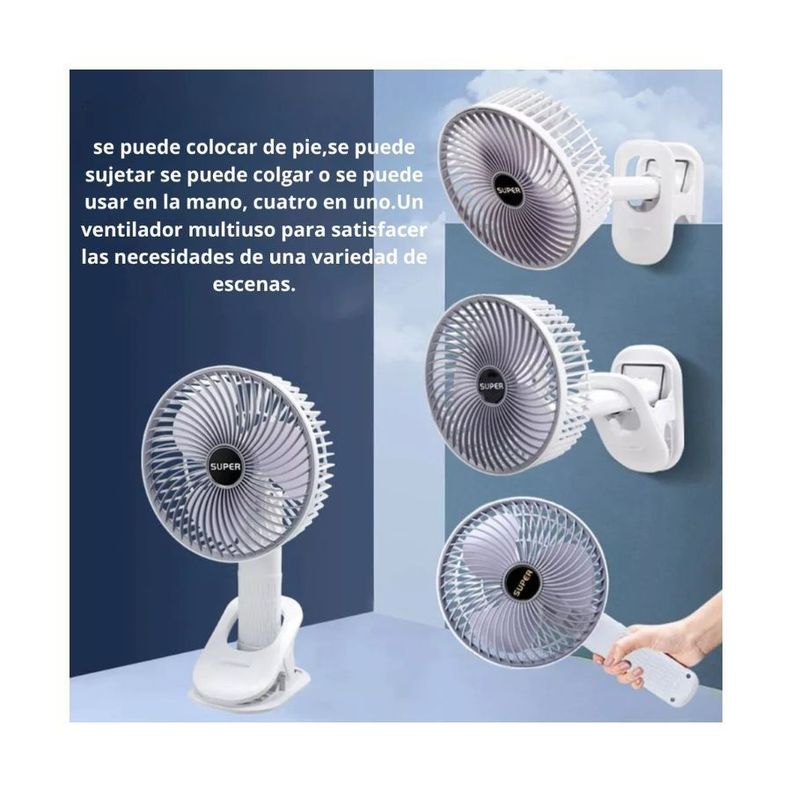 Mini Ventilador De Escritorio Con Clip De 3 Aspas-3