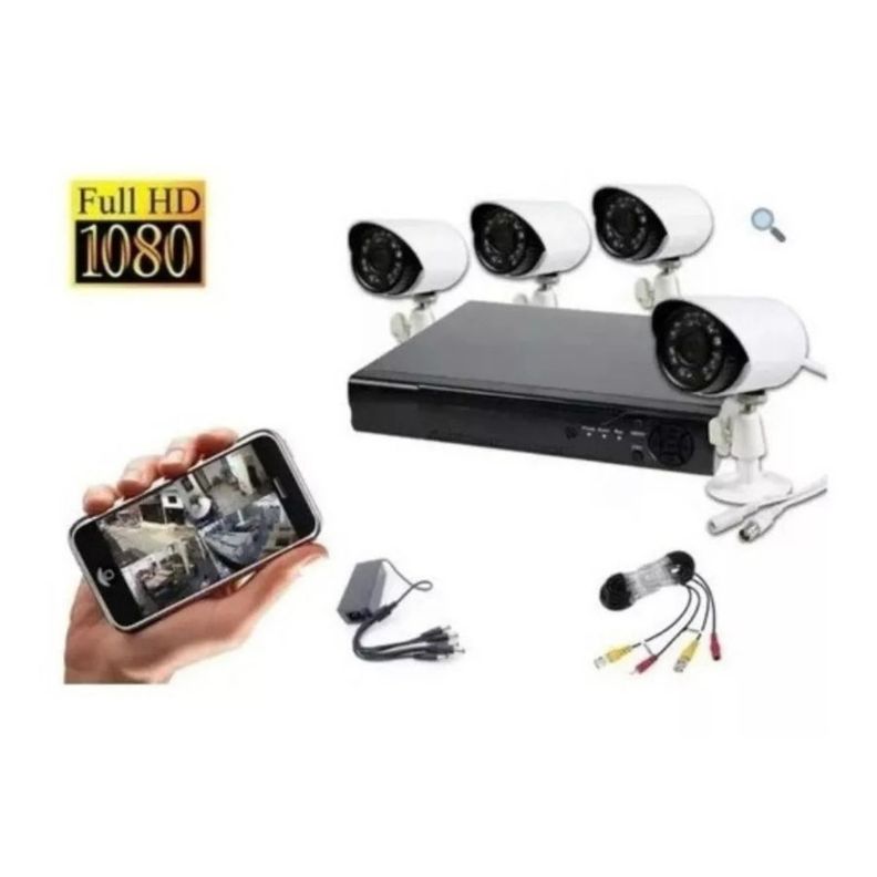 Kit Cctv 4 Cámaras De Seguridad Mas Dvr 1080p Full Hd-1