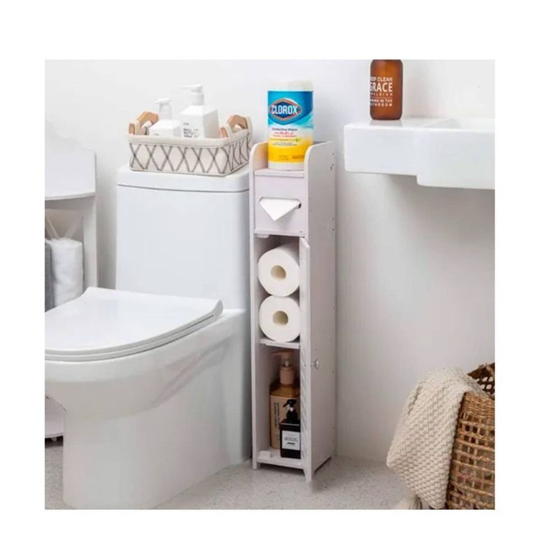 Estante De Baño Organizador Blanco 15x16x80cm-1