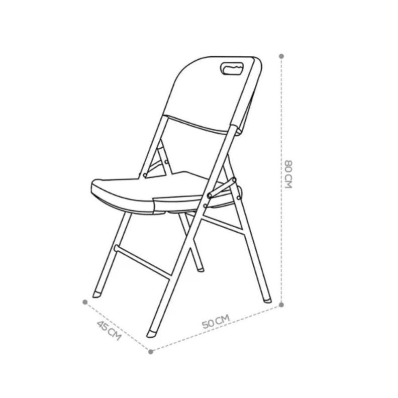 Pack X4 Sillas Plegables De Plástico Para El Hogar fiestas-1
