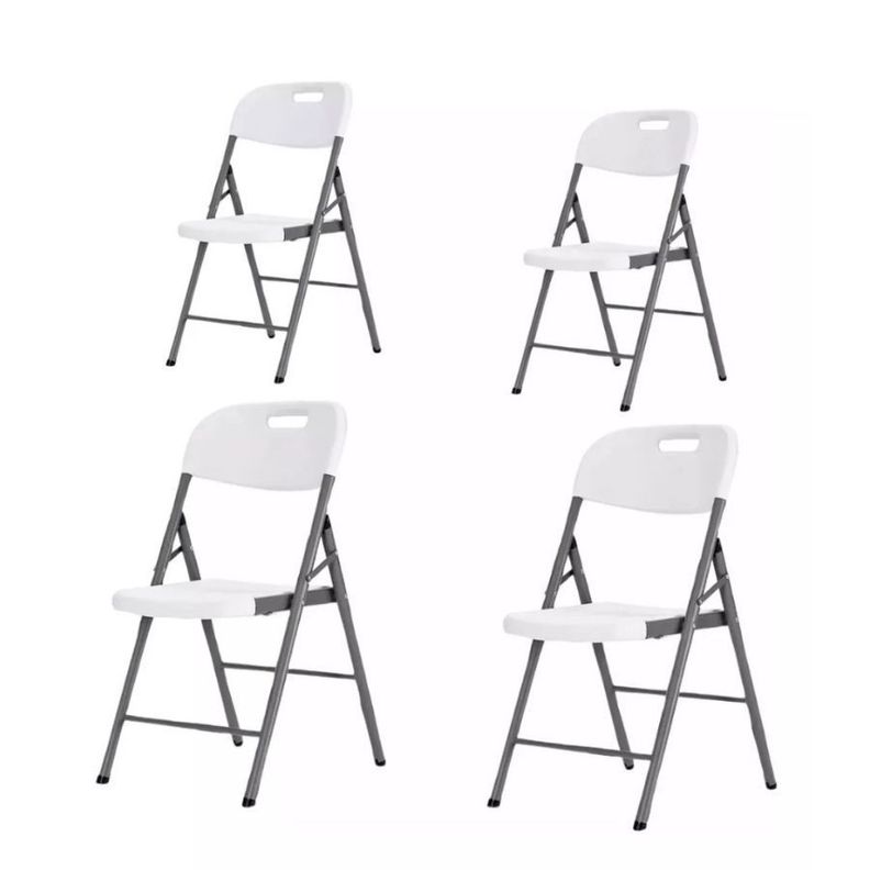 Pack X4 Sillas Plegables De Plástico Para El Hogar fiestas-3