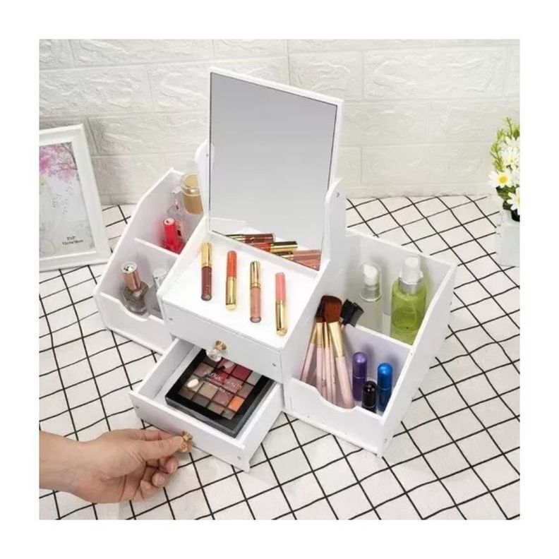 Organizador Cajón Maquillaje Con Espejo Rectangular Repisas-1