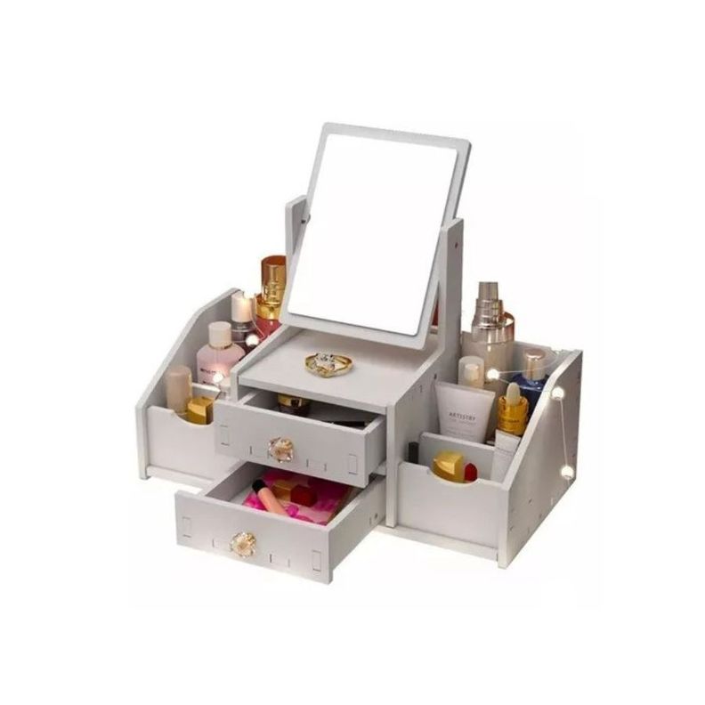 Organizador Cajón Maquillaje Con Espejo Rectangular Repisas-2