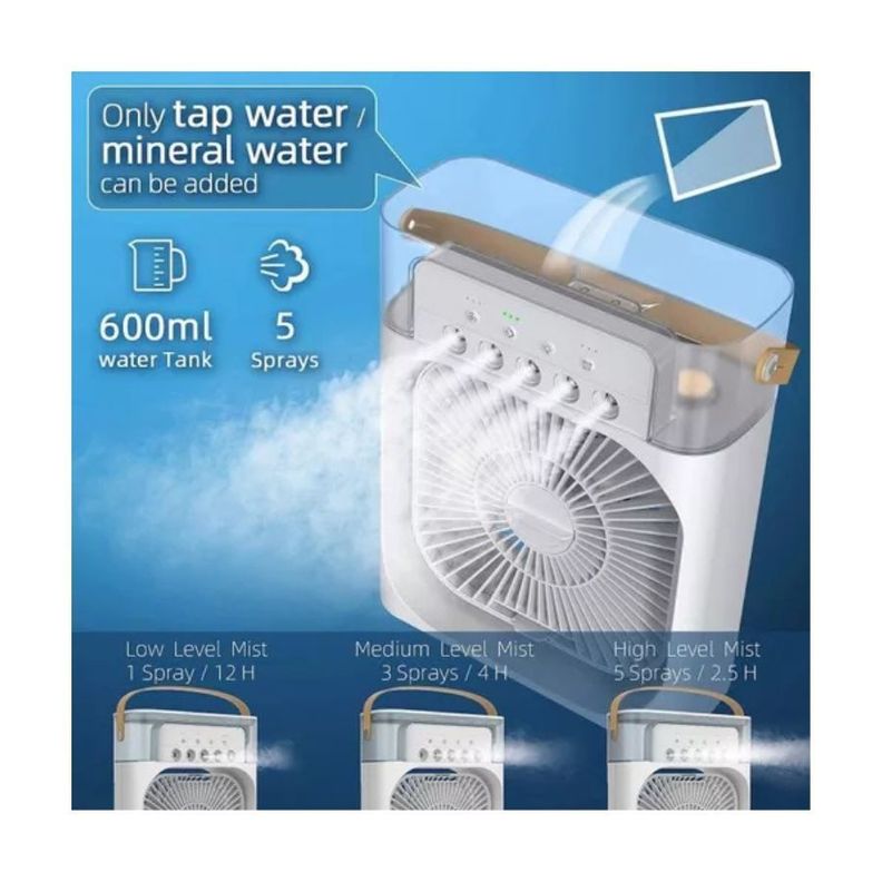 Mini Enfriador Portátil Aire Acondicionado Ventilador Usb Blanco-4