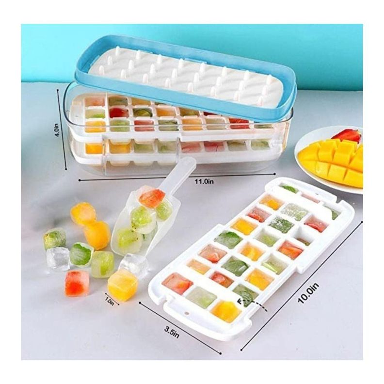 Bandeja Hielera Silicona Molde Para Cubos De Hielo 2 En 1-2