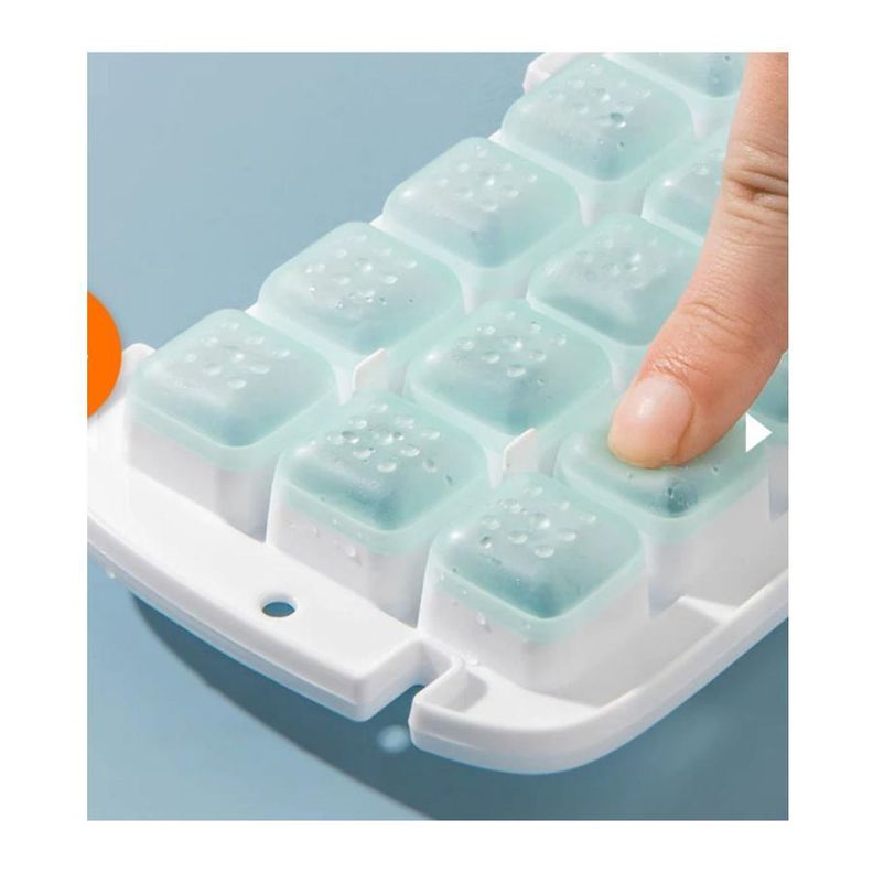 Bandeja Hielera Silicona Molde Para Cubos De Hielo 2 En 1-4