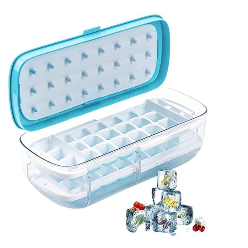 Bandeja Hielera Silicona Molde Para Cubos De Hielo 2 En 1-6
