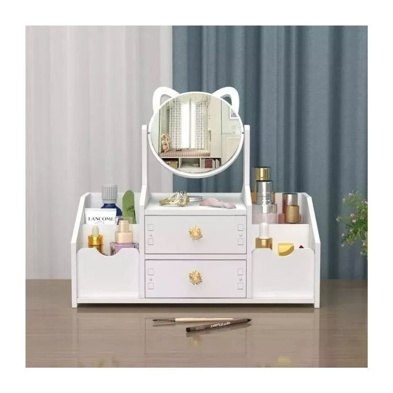 Organizador Cajón Maquillaje Con Espejo Diseño Orejas Repisa-3