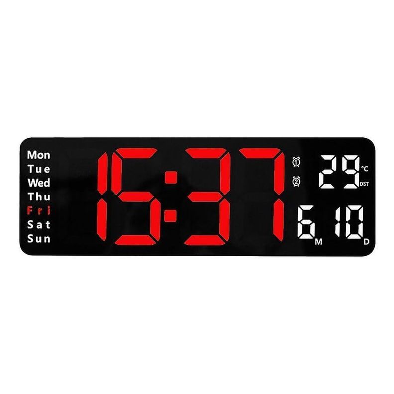 Reloj Digital Led Despertador Termómetro Calendario-0