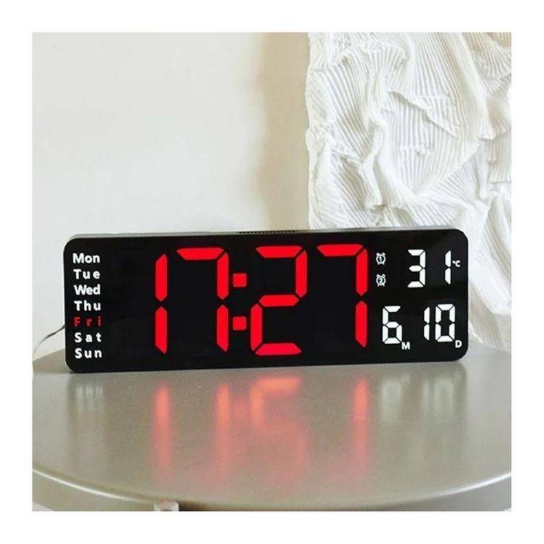 Reloj Digital Led Despertador Termómetro Calendario-2