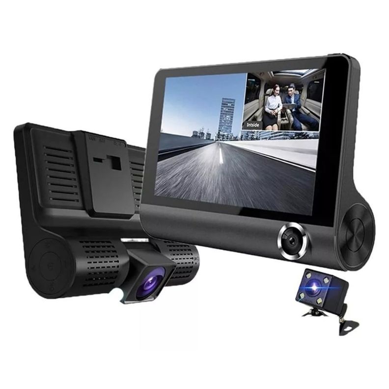 Camara Para Auto 3 En 1 Frontal Trasera Tablero 1080p Hd-4