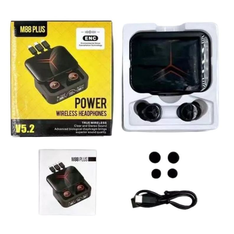 Audífonos Inalámbricos M88 Plus Bluetooth Power Bank-3