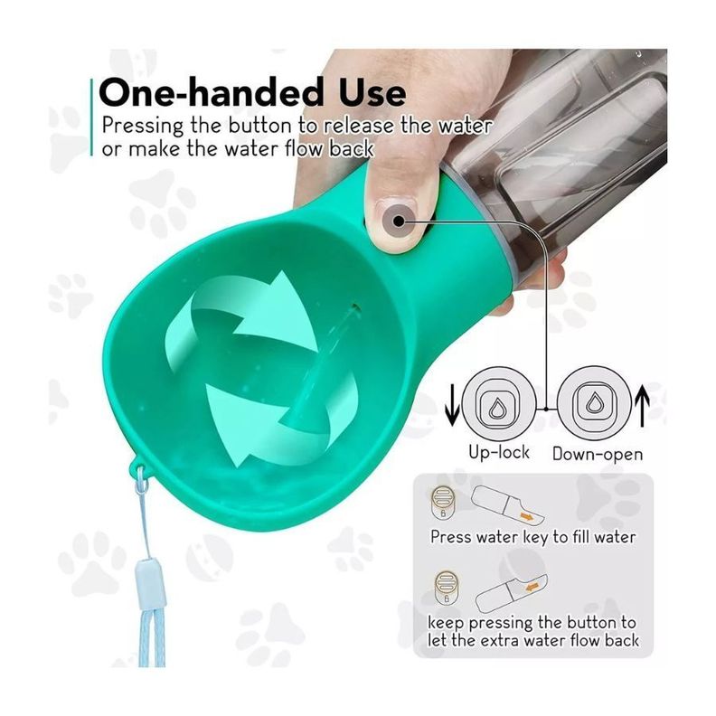Botella Dispensador 3 En 1 Agua Comida Para Mascotas-3