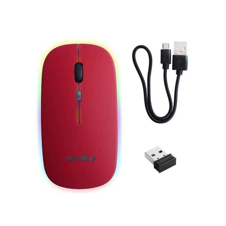 Mouse Imice Wireless 24ghz Inalámbrico Recargable Burdeo-3