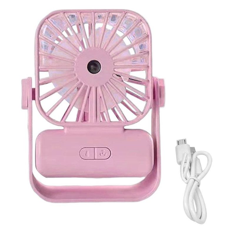 Mini Ventilador Portátil Personal Silencioso USB Recargable Rosa-1