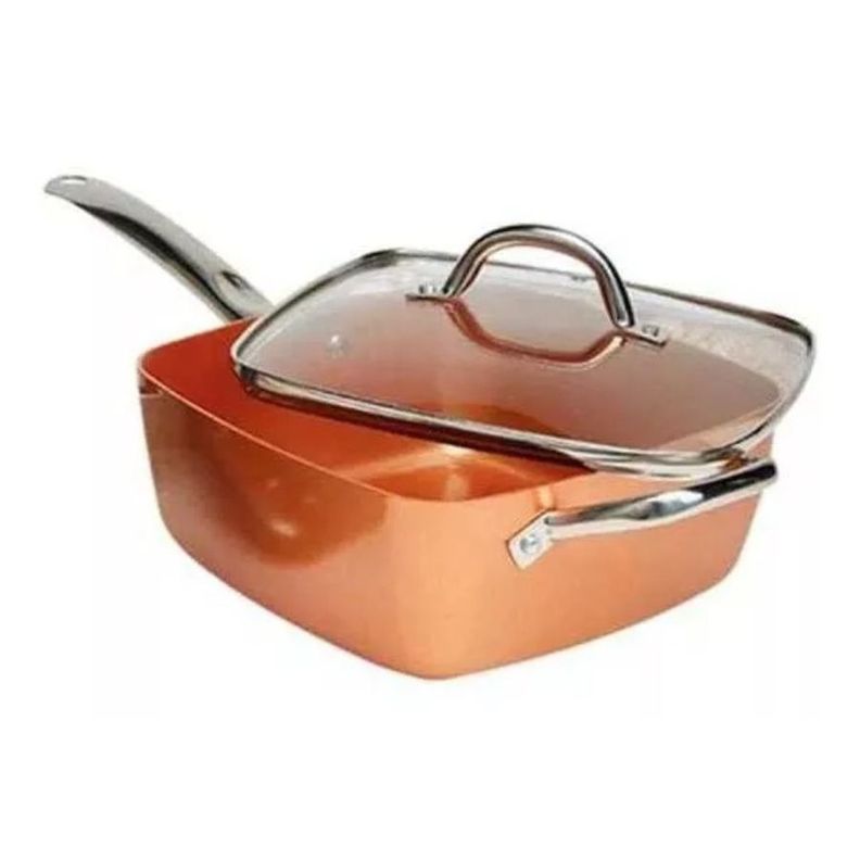 Juego De Cocina 4 Piezas Cacerola Olla Sarten Cuadrada-0