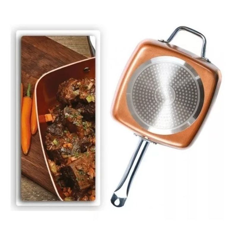 Juego De Cocina 4 Piezas Cacerola Olla Sarten Cuadrada-4
