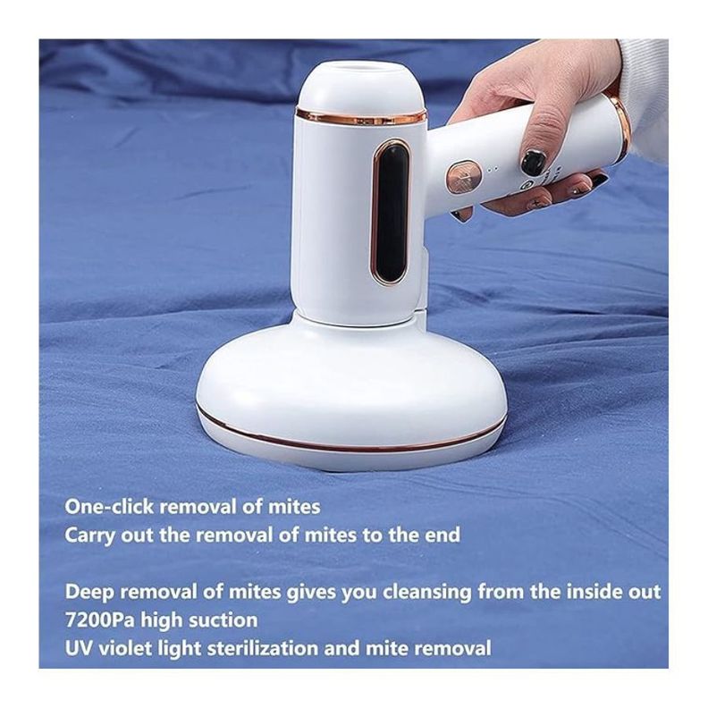 Aspirador Eliminador De Ácaros Inalambrico De Mano Portátil Blanco-2