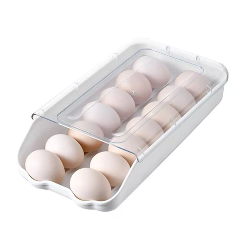 Caja Organizador Multiuso Huevera 14 Huevos Apilable Nevera-0