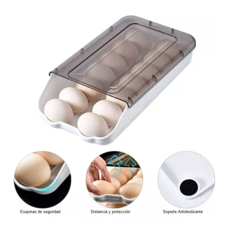Caja Organizador Multiuso Huevera 14 Huevos Apilable Nevera-1