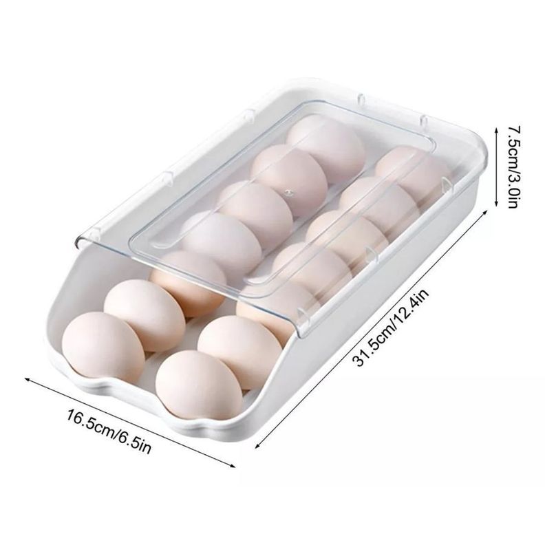 Caja Organizador Multiuso Huevera 14 Huevos Apilable Nevera-3