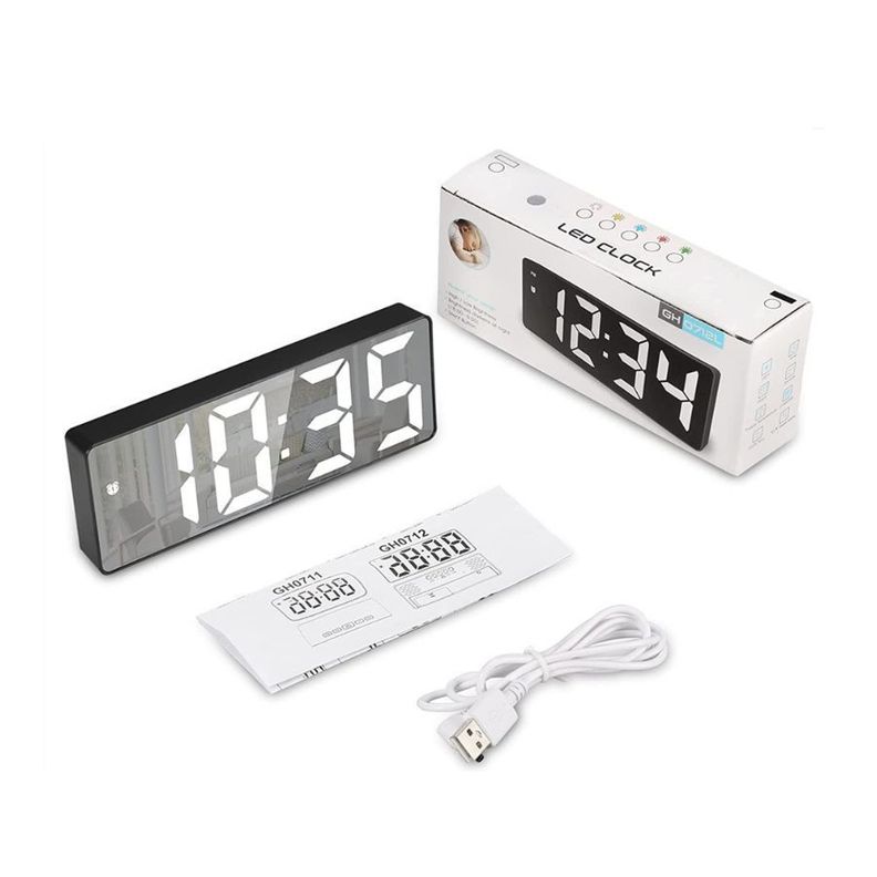 Reloj Despertador Digital Luz Blanca-1