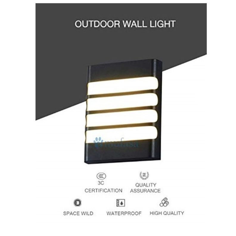 Aplique Lampara Rectangular Para Jardin Exterior Negro 20w-2