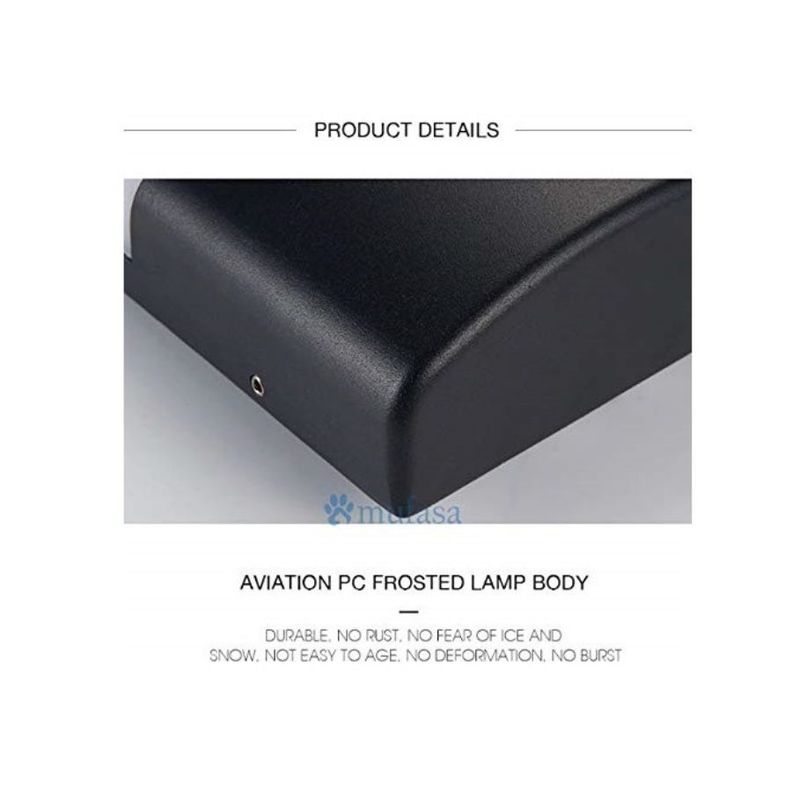 Aplique Lampara Rectangular Para Jardin Exterior Negro 20w-3