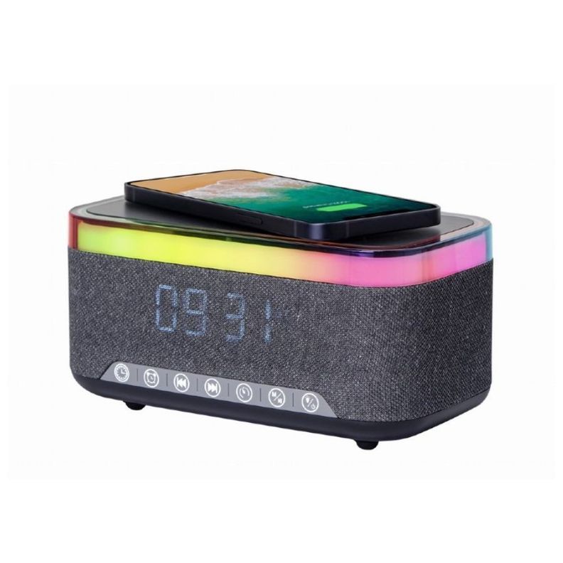 Parlante Bluetooth Multifunción Portátil 15w Reloj Cargador-0
