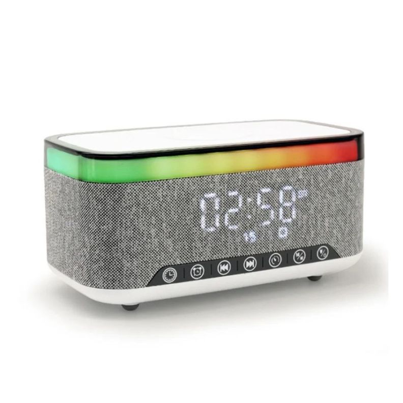 Parlante Bluetooth Multifunción Portátil 15w Reloj Cargador-4