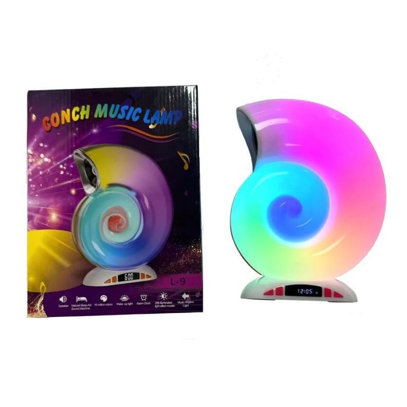 Mini Altavoz Caracola Rgb Inalámbrico Parlante Lampara-1
