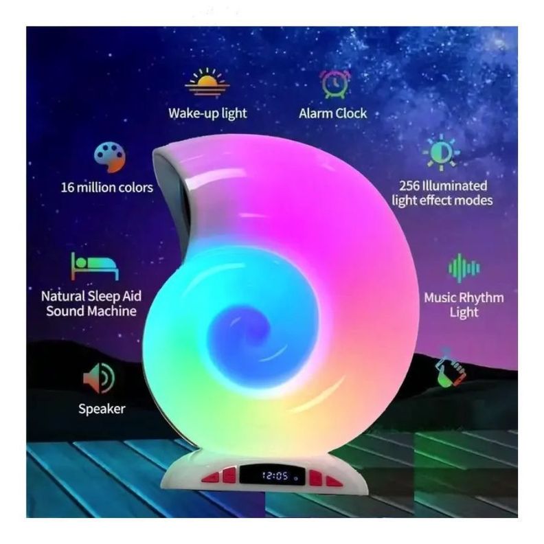 Mini Altavoz Caracola Rgb Inalámbrico Parlante Lampara-2