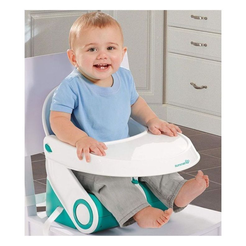 Silla De Bebe para Comer Alimentación Plegable Azul-6