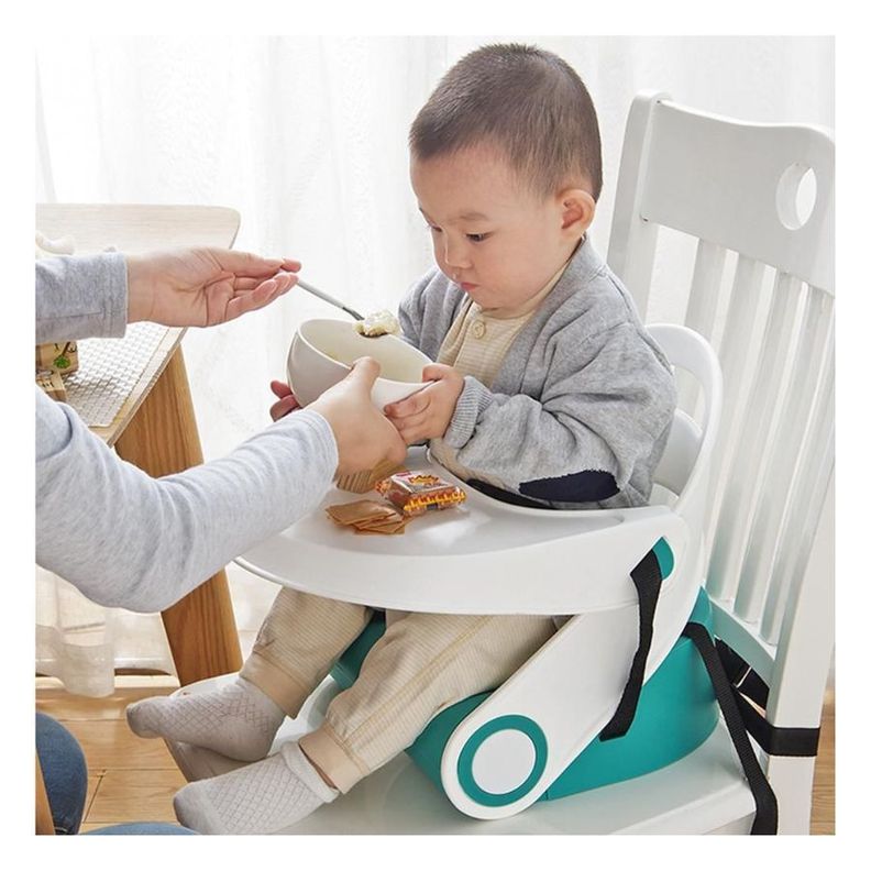 Silla De Bebe para Comer Alimentación Plegable Azul-7