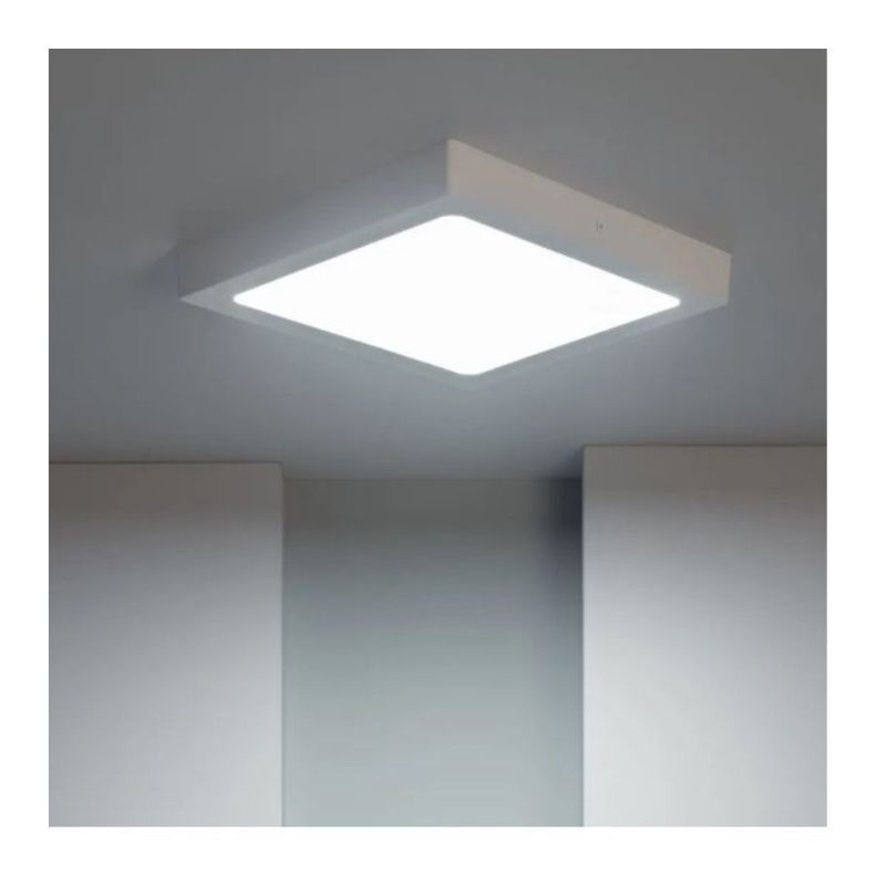 Lampara Led Plafon Sobreponer Cuadrado Blanco 18w-1